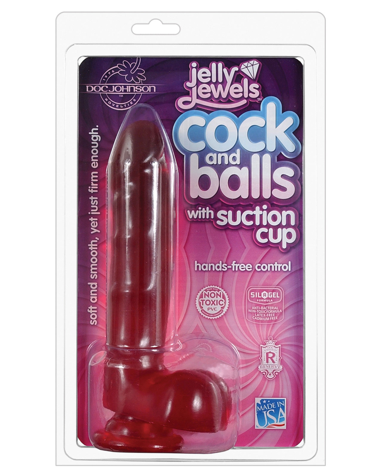 Jelly Cock w/Suction Cup - Ruby - Caliente Adult.