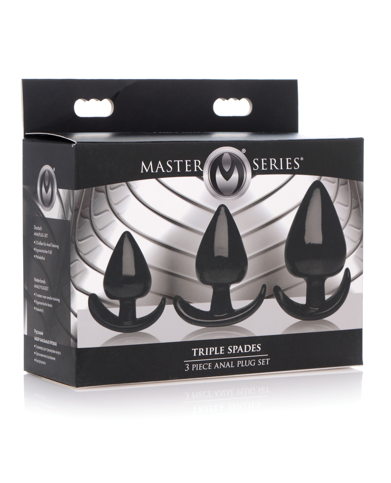 Master Series Triple Spades Anal Plug Set - 3 pc - Caliente Adult.